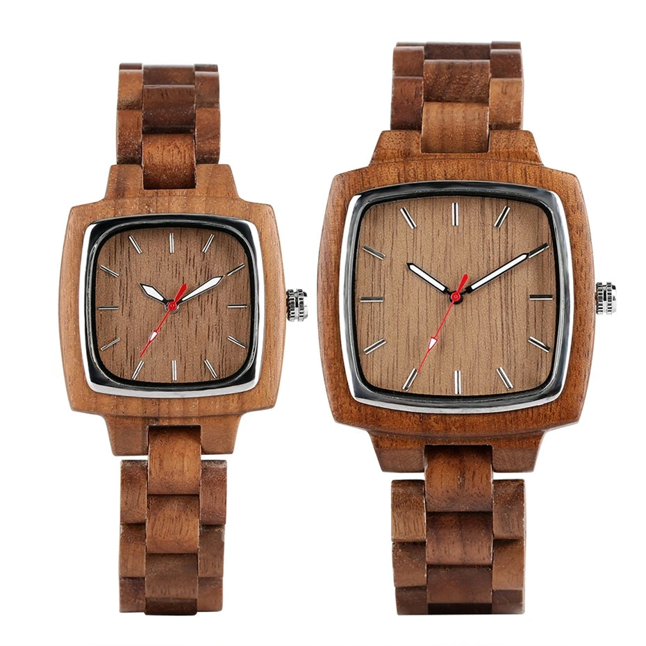 Wooden Her&Him Watch