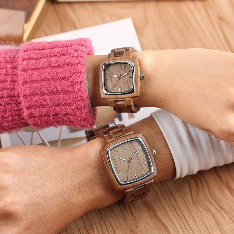 Wooden Her&Him Watch