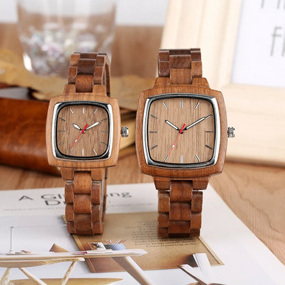 Wooden Her&Him Watch